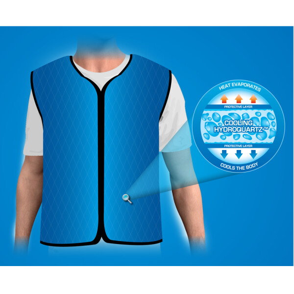 Evaporative Cooling Vest Hydroquartz for Kids - Pacific Blue